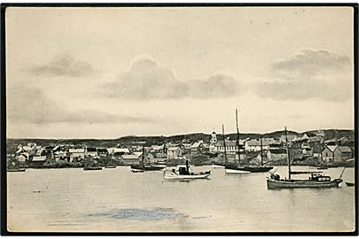 Thorshavn, havn med fiskefartøjer. Z. Heinesen no. 17406. Ældre kort brugt i Sverige 1949.