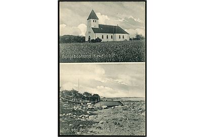 Bangsbostrand, partier med kirke og strand. Knudstrup no. 830.
