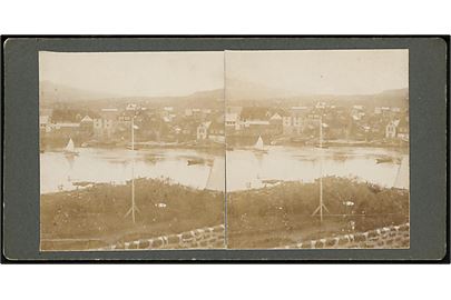 Thorshavn, udsigt fra Skansevejen. Stereofotografi dateret 1906 monteret på karton.
