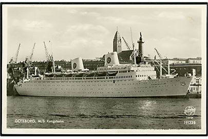 Kungsholm, M/S, Skandinavien Amerika Linie i Göteborg. Frankeret 25 öre og annulleret med skibsstempel Göteborg - New York M/S Kungsholm d. 24.11.1953.