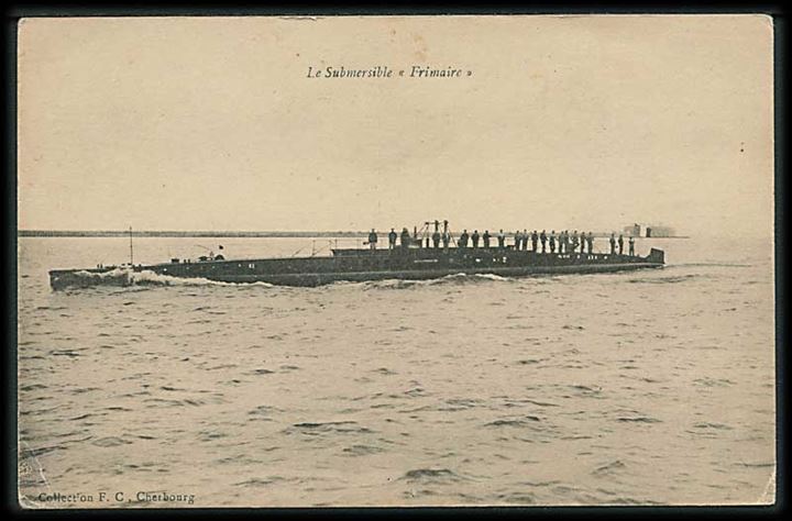 Undervandsbåden Frimaire. Collection F. C, Cherbourg. Små hjørneskader. 