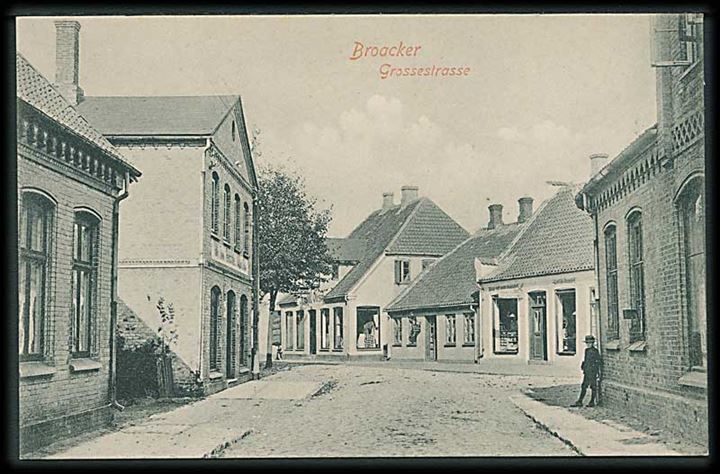 Grossestrasse i Broager. Th. Lau no. 102. Juli 1907. 