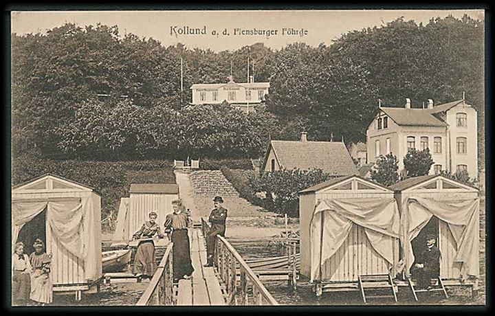 Strandhuse ved Strandhotellet i Kollund, Flensborg Fjord. Eigentum Wihl u/no. 