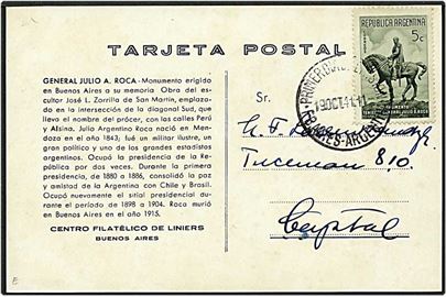 Postkort med general Julio A. Roca.