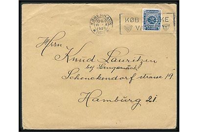 30 øre Frimærkejubilæum på brev fra København d. 11.10.1926 til Hamburg, Tyskland.
