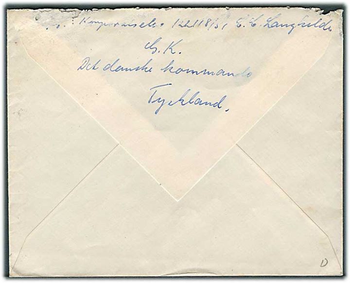 25 øre Fr. IX på brev stemplet Det danske Kommando * i Tyskland * d. 19.10.1951 til København.