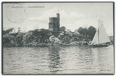 Sejlbåd foran Kastelholmen i Stockholm. K. Holmström no. 399.