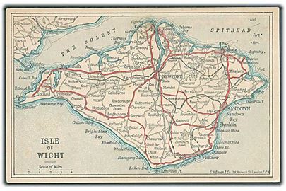 Kort over Isle of Wight. G. W. Bacon & Co. Ltd. E. C. 4. Bacon's Excelsior post Cards.  