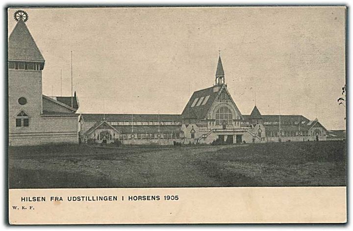 Hilsen fra udstillingen i Horsens 1905. Warburgs Kunstforlag u/no.