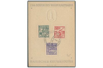 SBZ - Sachsen. Wiederaufbau velgørenheds udg. på souvenirkort stemplet Halle d. 31.3.1946.