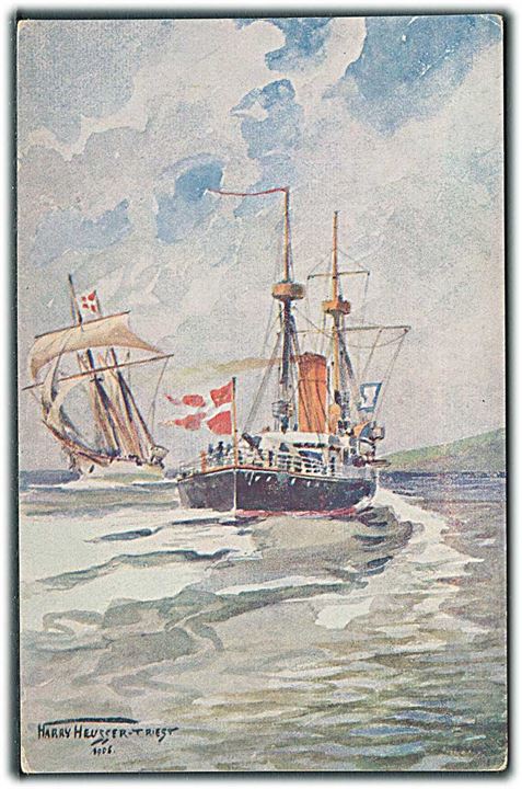 Harry Heusser, Triest 1905: Sejlskibe og Panserskibet Iver Hvitfeld serie 2015, no. 5. 