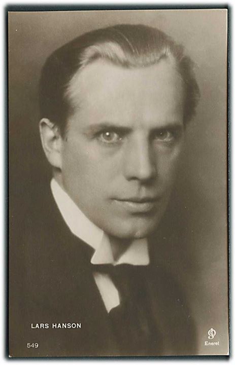 Lars Mauritz Hanson, Svensk skuespiller. J. Chr. Olsens Kunstforlag no. 549. Fotokort. 