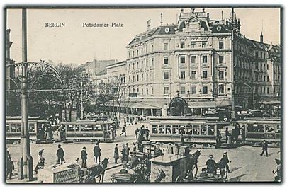 Potsdamer Platz i Berlin med sporvogne. Nr. 775 & 1901 ses. G. R. B. C. no. 504. 