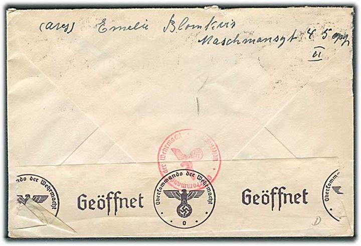 20 øre Turist udg. på brev fra Oslo d. 11.5.1941 til Göteborg, Sverige. Åbnet af tysk censur i Oslo.