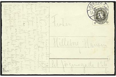 8 øre grå Chr. X på lokalt postkort fra odense d. 23.4.1931.