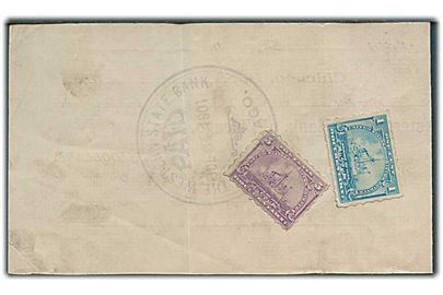 1 cent og 5 cents stempelmærker på dokument fra Chicago d. 31.7.1901.