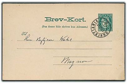 5 øre helsagsbrevkort fra Christiania d. 17.6.1891. 