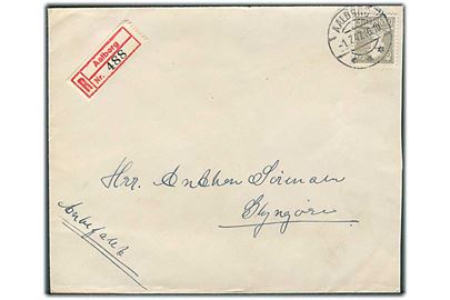 50 øre Chr. X single på anbefalet brev fra M/S Maine på anbefalet brev fra Aalborg d. 1.7.1947 til Glyngøre.