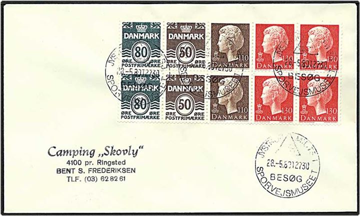 Hæftesammentryk på kuvert fra Jystrup d. 28.5.1980 til Ringsted.