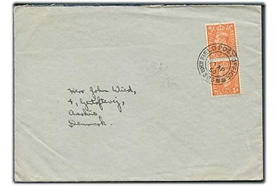2d George VI i parstykke på brev med britisk feltpoststempel Field Post Office 383 (= Iserlohn) d. 30.4.1950 til Aarhus, Danmark.