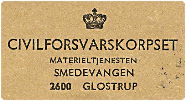 70 øre rød bølgelinie på brev fra Glostrup til Aalborg. Mærket med perfin S15 - her Civilforsvarkorpset.