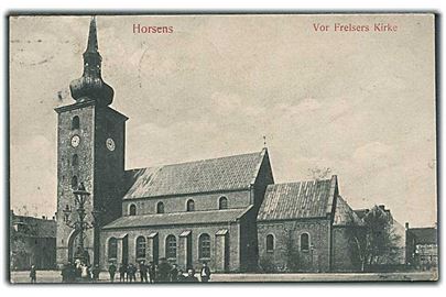 Vor Frelsers Kirke i Horsens. W. & M. no. 185. Små skader i venstre top. 