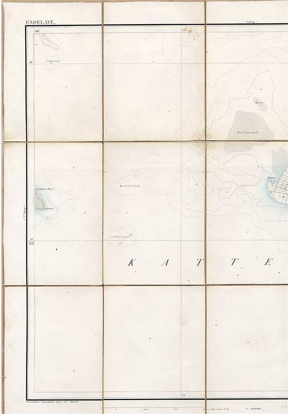 Kort Over Endelave Generalstabens Topografiske Kort over Endelave No 114 54 x 45 cm Kort Over Endelave