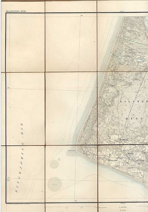 Generalstabens Topografiske Kort over Blaavands Huk. No. 115. 54 x 45 cm. 1875. 