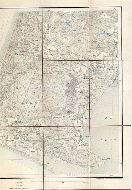 Generalstabens Topografiske Kort over Blaavands Huk. No. 115. 54 x 45 cm. 1875. 