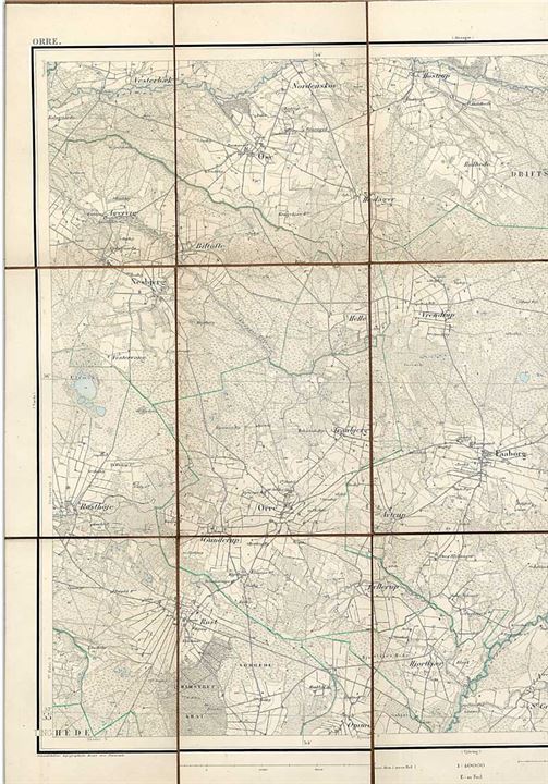 Generalstabens Topografiske Kort over Orre. No. 117. 54 x 45 cm. 1875.