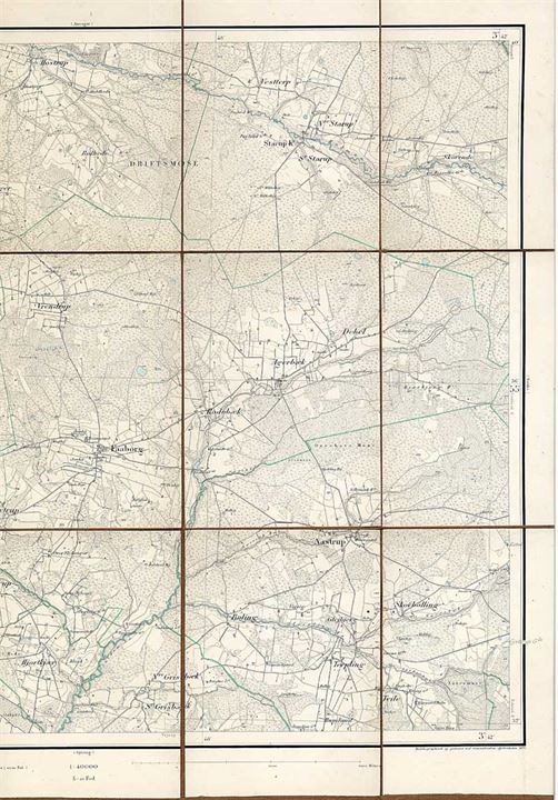 Generalstabens Topografiske Kort over Orre. No. 117. 54 x 45 cm. 1875.