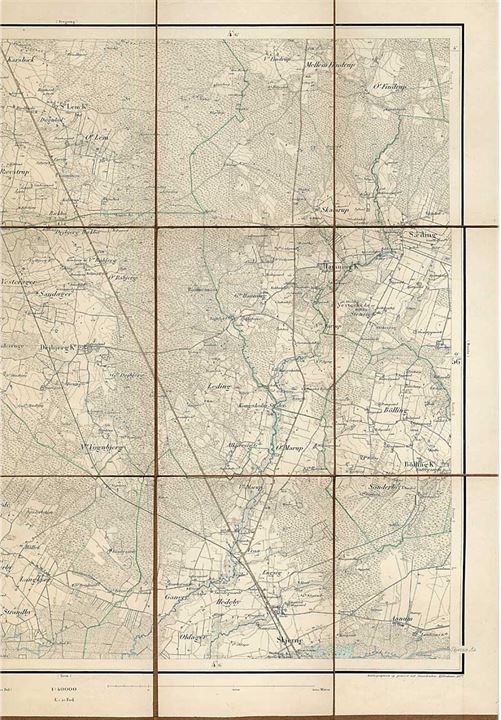 Generalstabens Topografiske Kort over Skjerne. No. 92. 54 x 45 cm. 1877.