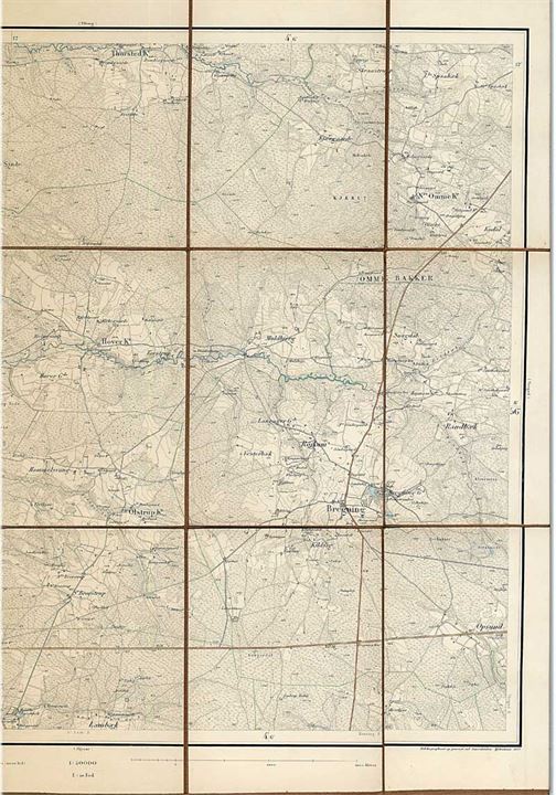 Generalstabens Topografiske Kort over Bregninge. No. 82. 54 x 45 cm. 1877.