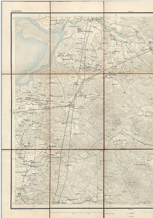 Generalstabens Topografiske Kort over Ulborg. No. 72. 54 x 45 cm. 1879.