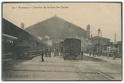 Jernbanestationen Gare - St - Charles, Marseille i Frankrig. C. Ruat no. 122. 