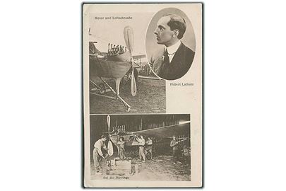 Pionerflyveren Hubert Latham og hans maskine. W. Wertheim u/no.