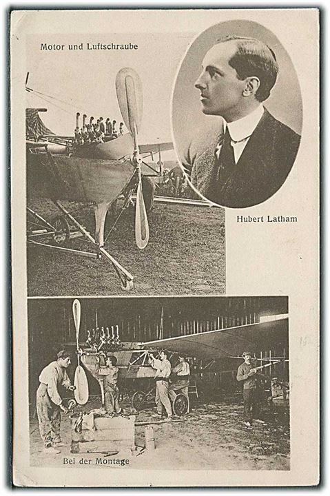 Pionerflyveren Hubert Latham og hans maskine. W. Wertheim u/no.