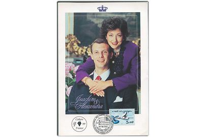 Prins Joachim og Prinsesse Alexandra. Kortet er udgivet i anledning af det kongelige bryllup d. 18 November 1995 i Frederiksborg Slotskirke. Foto: Rigmor Mydtskov. 14 x 21 cm. 