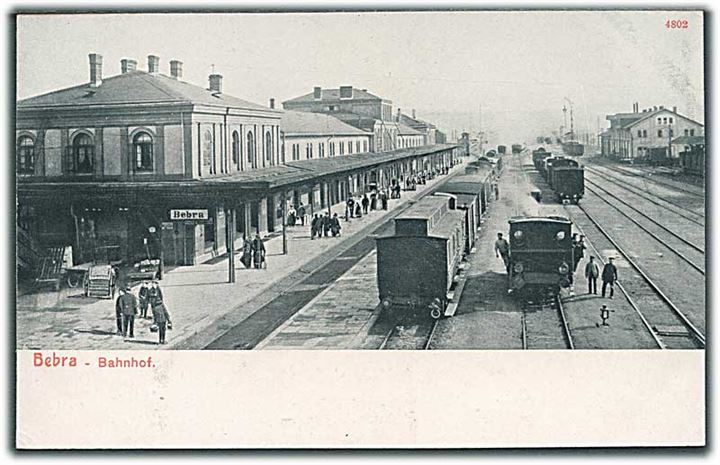 Bebra Jernbanestation med tog. A. Vaternahm no. 4802. 