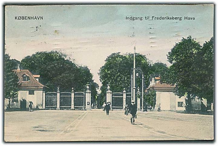 Indgang til Frederiksberg Have i København. Peter Alstrups no. 218.