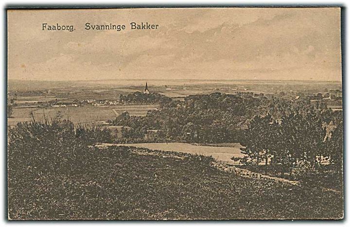 Svanninge Bakker i Faaborg. F. C. Alstrøms Boghandel u/no. Fold i kortet. 