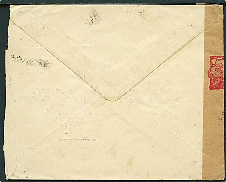 1 A. George VI på brev 2,7,1940 til Dramapur via Chinchinim, Salcete, Goa i Portugisisk Indien. Åbnet af indisk censur. 