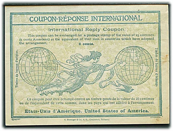 6 cents international svarkupon uden stempel.