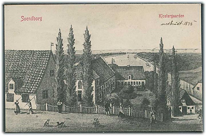 Klostergaarden i Svendborg 1875. Warburgs Kunstforlag no. 4622.