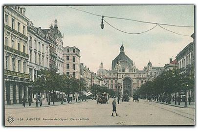 Avenue de Keyser Gare Central, Anvers. S. B. P. no. 424.