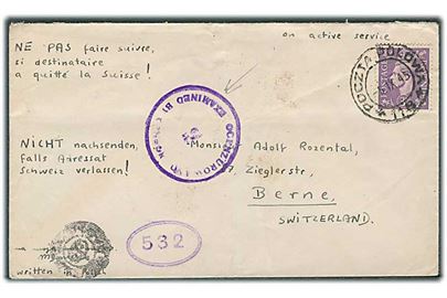 3d George VI på feltpostbrev annulleret med feltpost stempel fra de polske eksilstyrker Poczta Polowa 118 d. 5.9.1945 til Bern, Schweiz. 