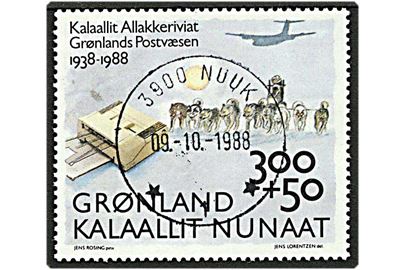 50 års for oprettelsen af det grønlandske postvæsen luksusstempelt Nuuk d. 9.10.1988.