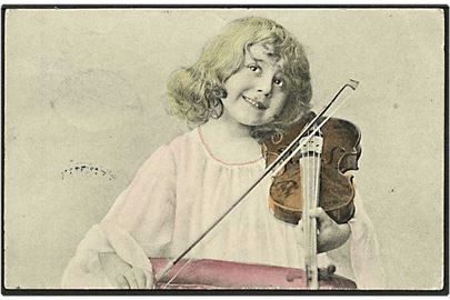 Pige der spiller violin. P.F.B. no. 3305.