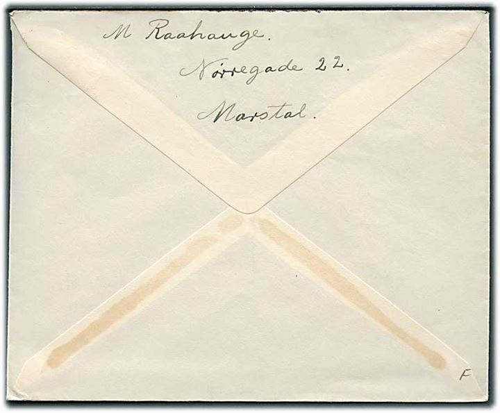 20 øre Karavel på brev fra Marstal d. 8.7.1940 til Dansk Røde Kors i København. Har muligvis indeholdt et Røde Kors formular brev. 