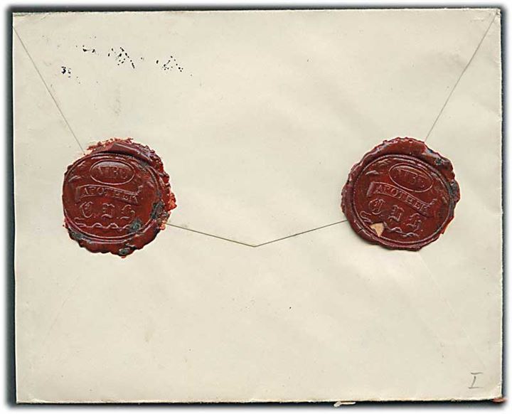 20 øre og 50 øre Chr. X på anbefalet brev fra Nibe d. 24.2.1922 til Wien, Østrig.